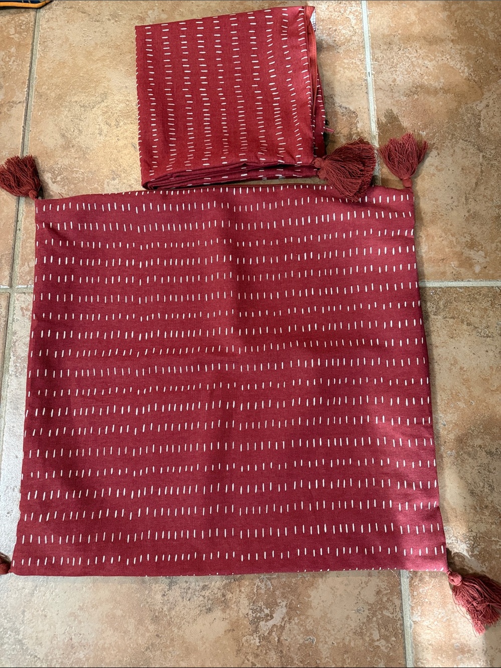 IKEA brown Patterned Tassel pillowcase , set of 2.